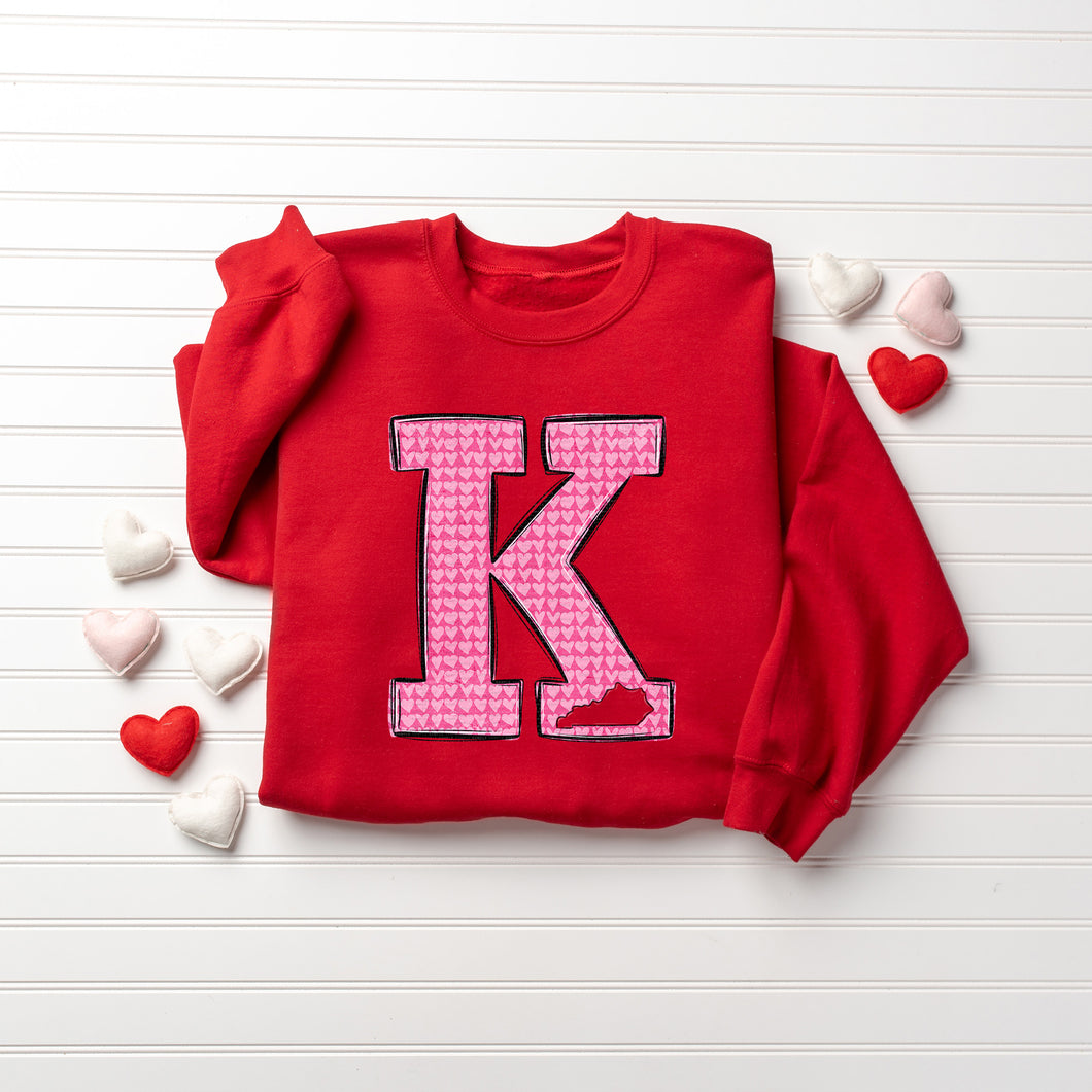 Big K, Pink Hearts, Kentucky, Valentine | DTF Print - COOL PEEL |