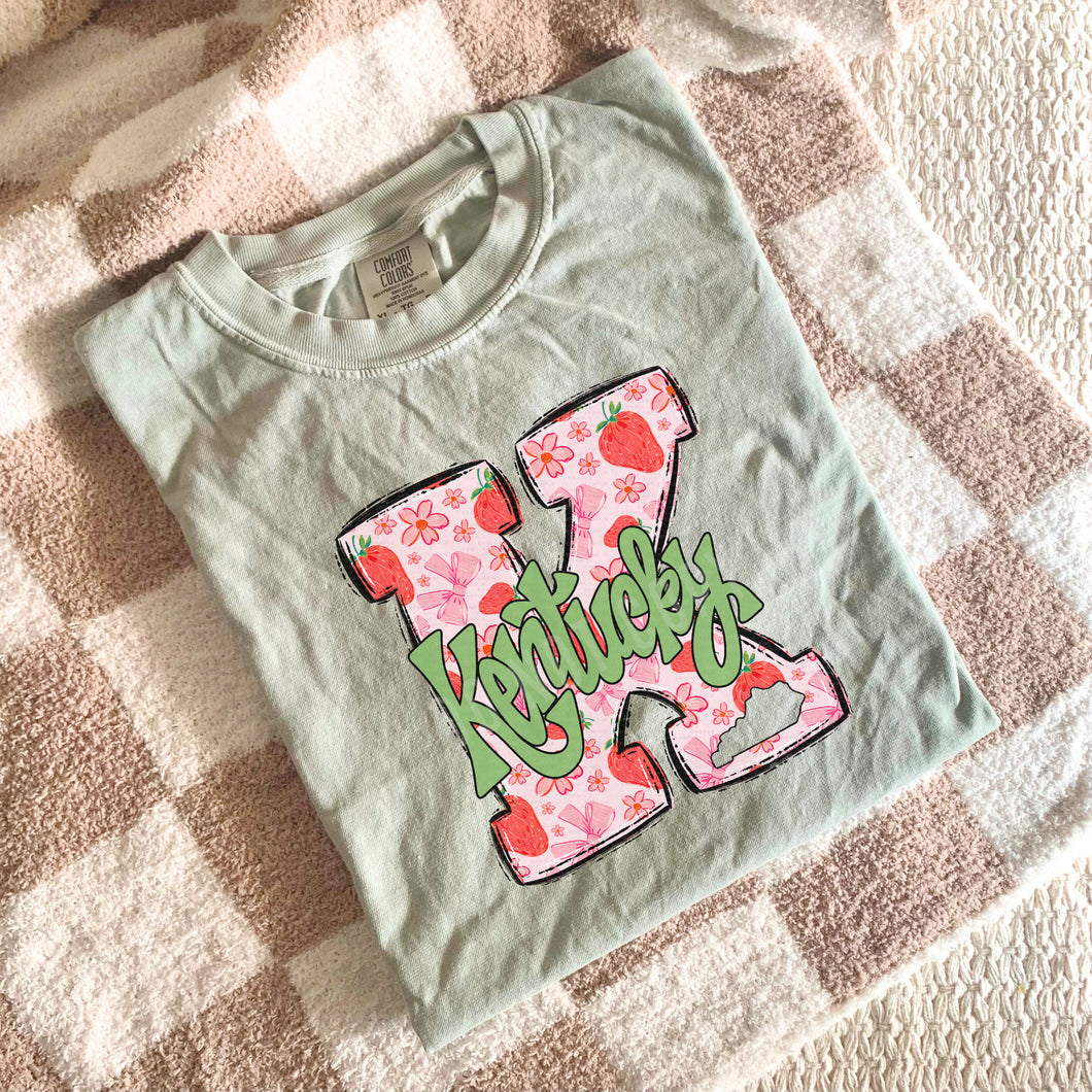 Kentucky, KY, Big K, Strawberries, Green Script | DTF Print - COOL PEEL |