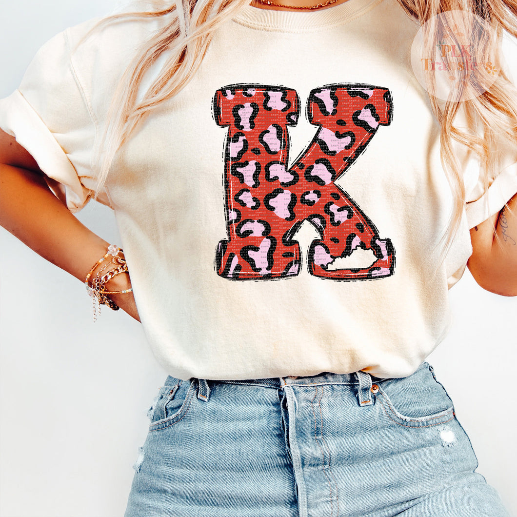 Leopard Kentucky K, Valentine's Day | DTF Print - COOL PEEL |