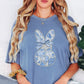 Blue Floral Bunny | DTF Print - COOL PEEL |