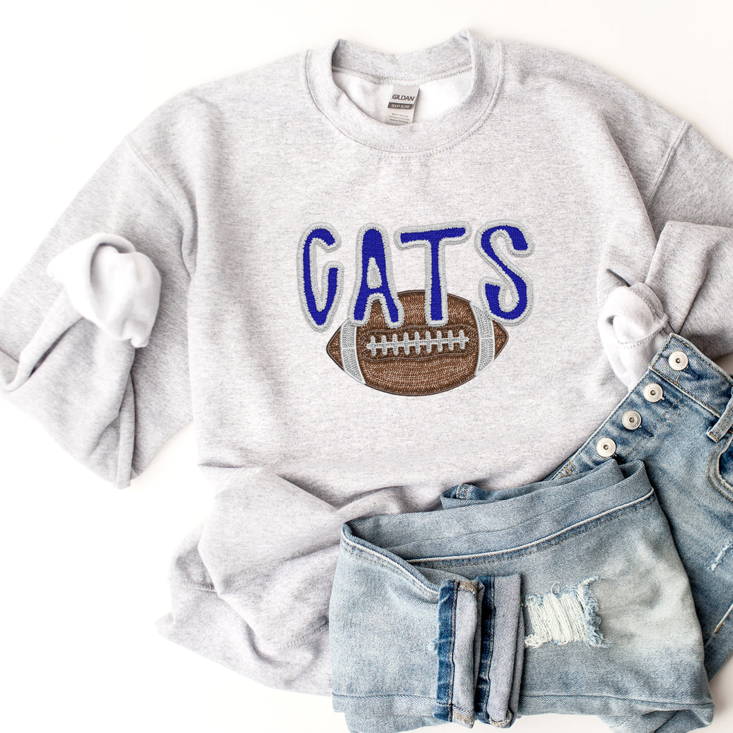 Cats, Faux Embroidery, Sequin Football | DTF Print - COOL PEEL |