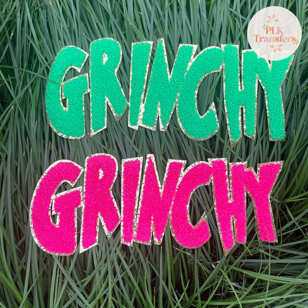 Grin-chy, PINK - Chenille Patch