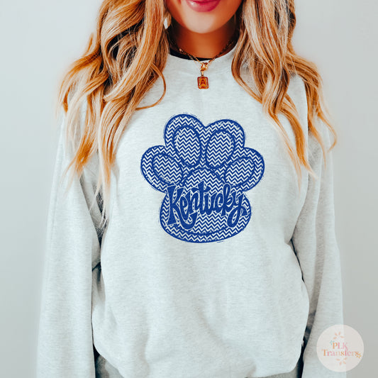 Chevron KY Paw | Screen Print Transfer | - SINGLE COLOR