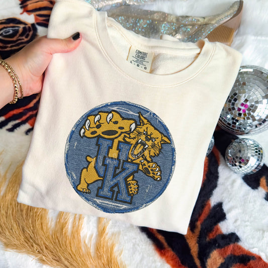 KY, Circle, Denim, Kentucky | DTF Print - COOL PEEL |