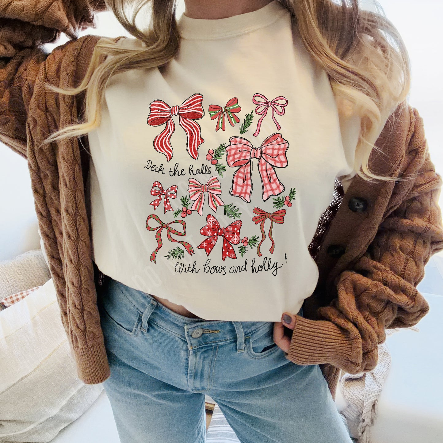 Deck The Hall With Bows & Holly| DTF Print - COOL PEEL |