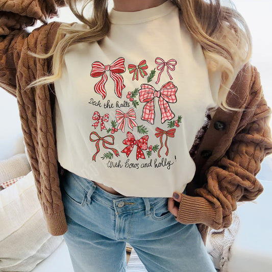 Deck The Hall With Bows & Holly| DTF Print - COOL PEEL |