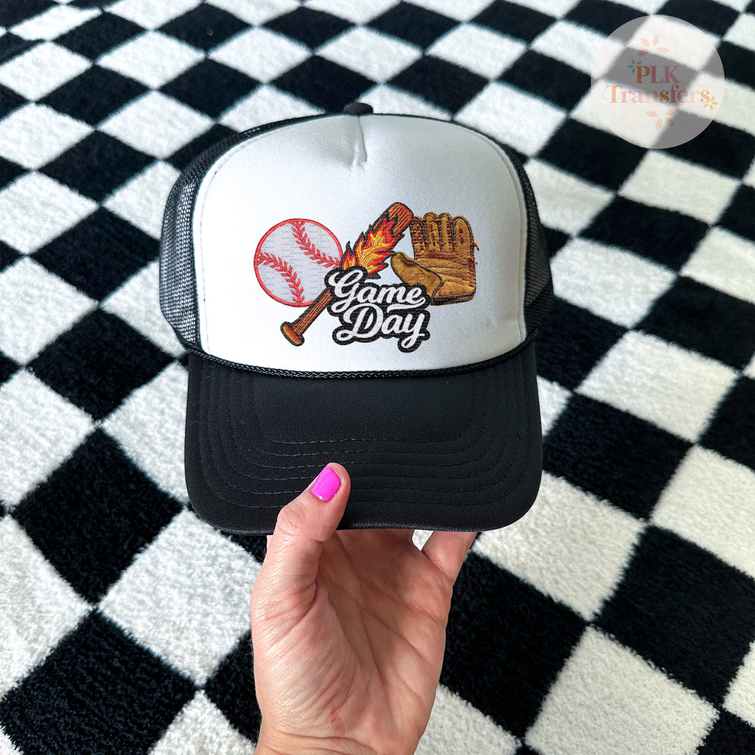 FAUX EMBROIDERY - Hat Patch - Baseball | Matte Clear Film Screen Print Transfer | - FULL COLOR