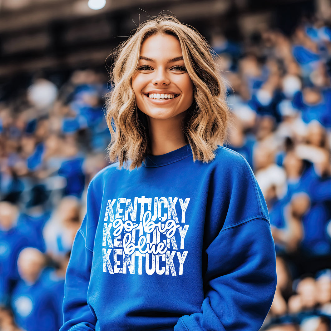 KY, Kentucky, Go Big Blue | Screen Print Transfer | - SINGLE COLOR