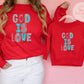 ADULT, God Is Love, Red & Teal, Faux Embroidery Sequin, Valentine's Day, Scripture | DTF Print - COOL PEEL |