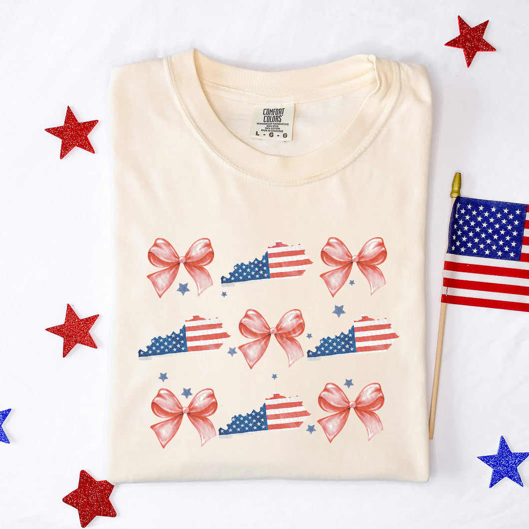 KY State & Bows Collage, Patriotic | DTF Print - COOL PEEL |