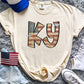 Kentucky, KY, Distressed Faded American Flag With Bows | DTF Print - COOL PEEL |