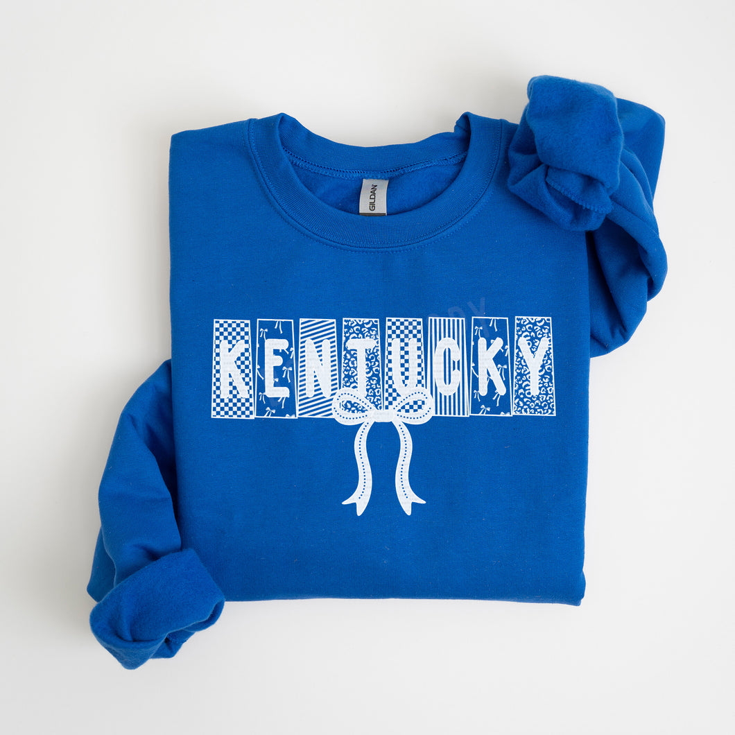 Kentucky, KY, Blocks & Bow | Screen Print Transfer | - SINGLE COLOR