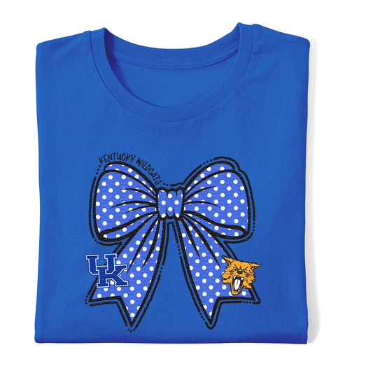 Kentucky Blue Polka Dot Bow | DTF Print - COOL PEEL |