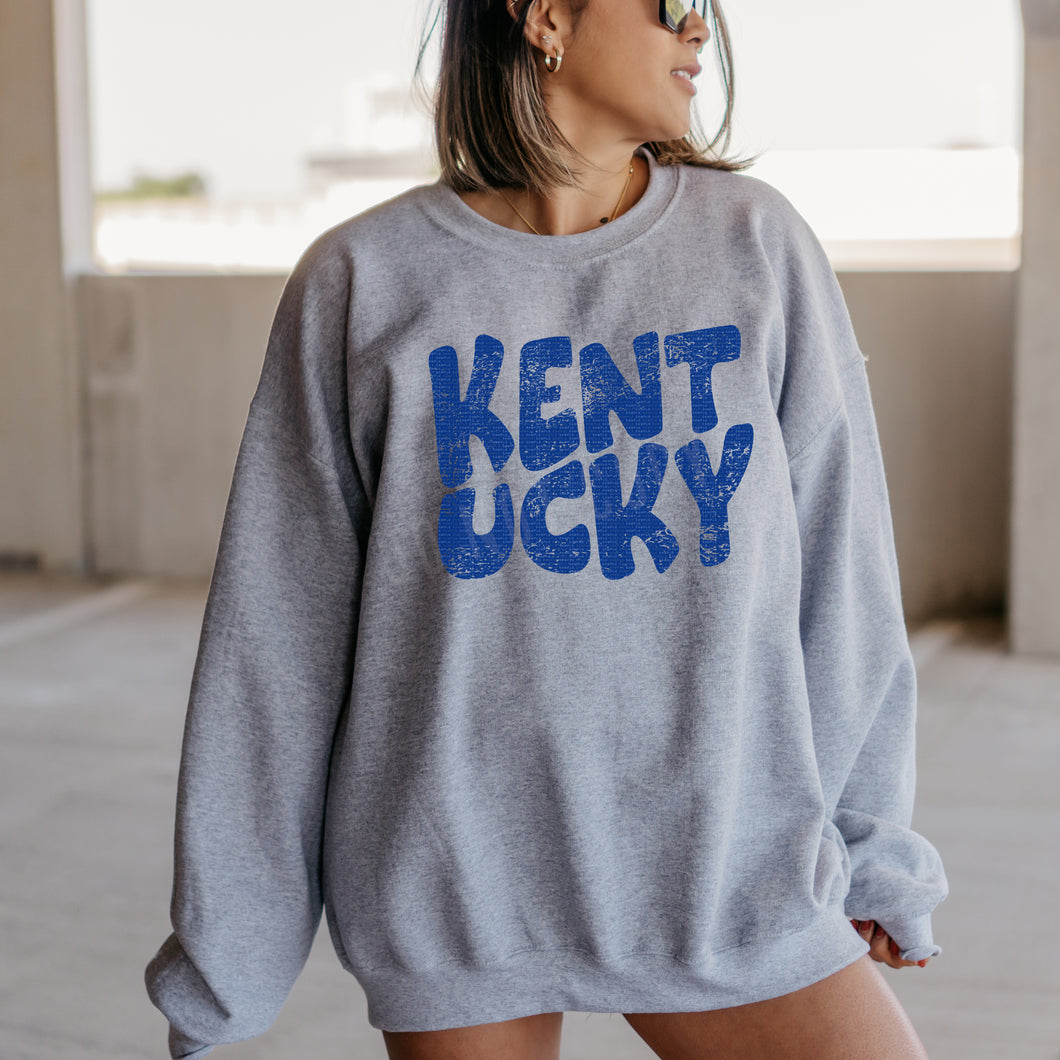 Kentucky Distressed, Blue  | Screen Print Transfer | - SINGLE COLOR
