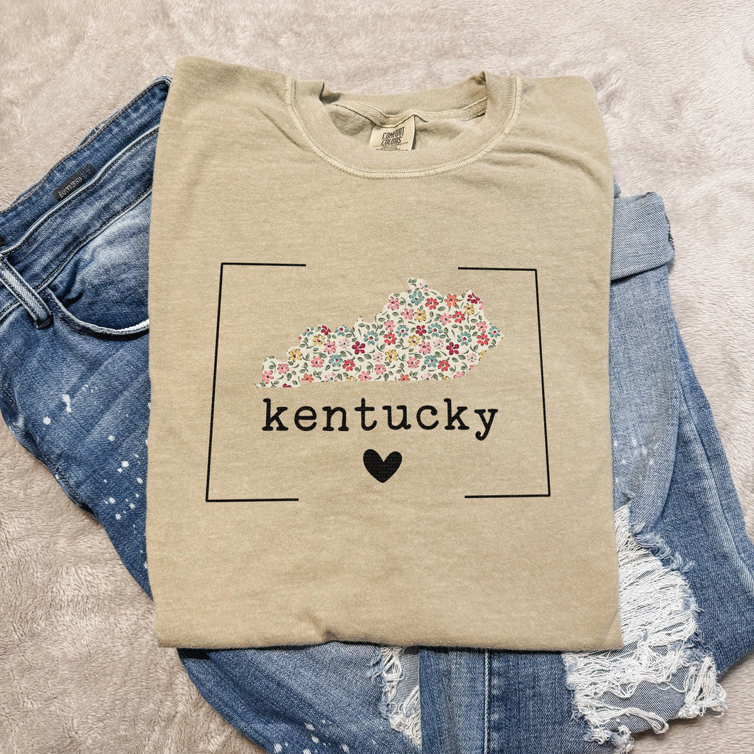 Kentucky, KY, Boxed, Floral | DTF Print - COOL PEEL |