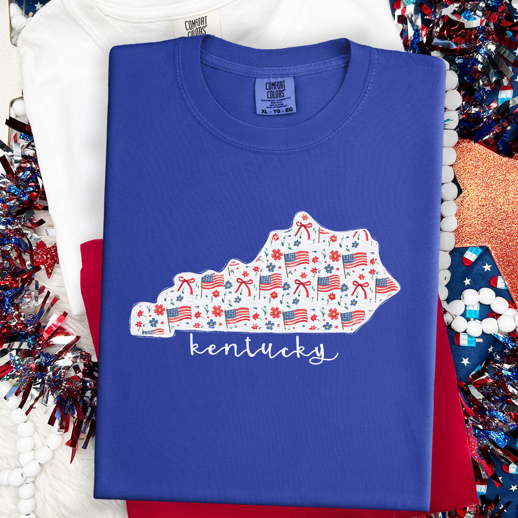 Kentucky, State, Flags & Florals | DTF Print - COOL PEEL |