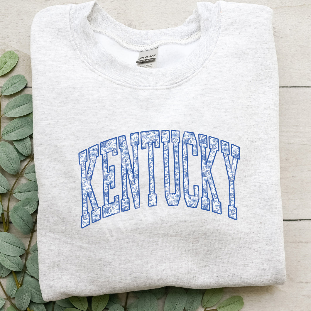 Kentucky, Blue Floral | DTF Print - COOL PEEL |
