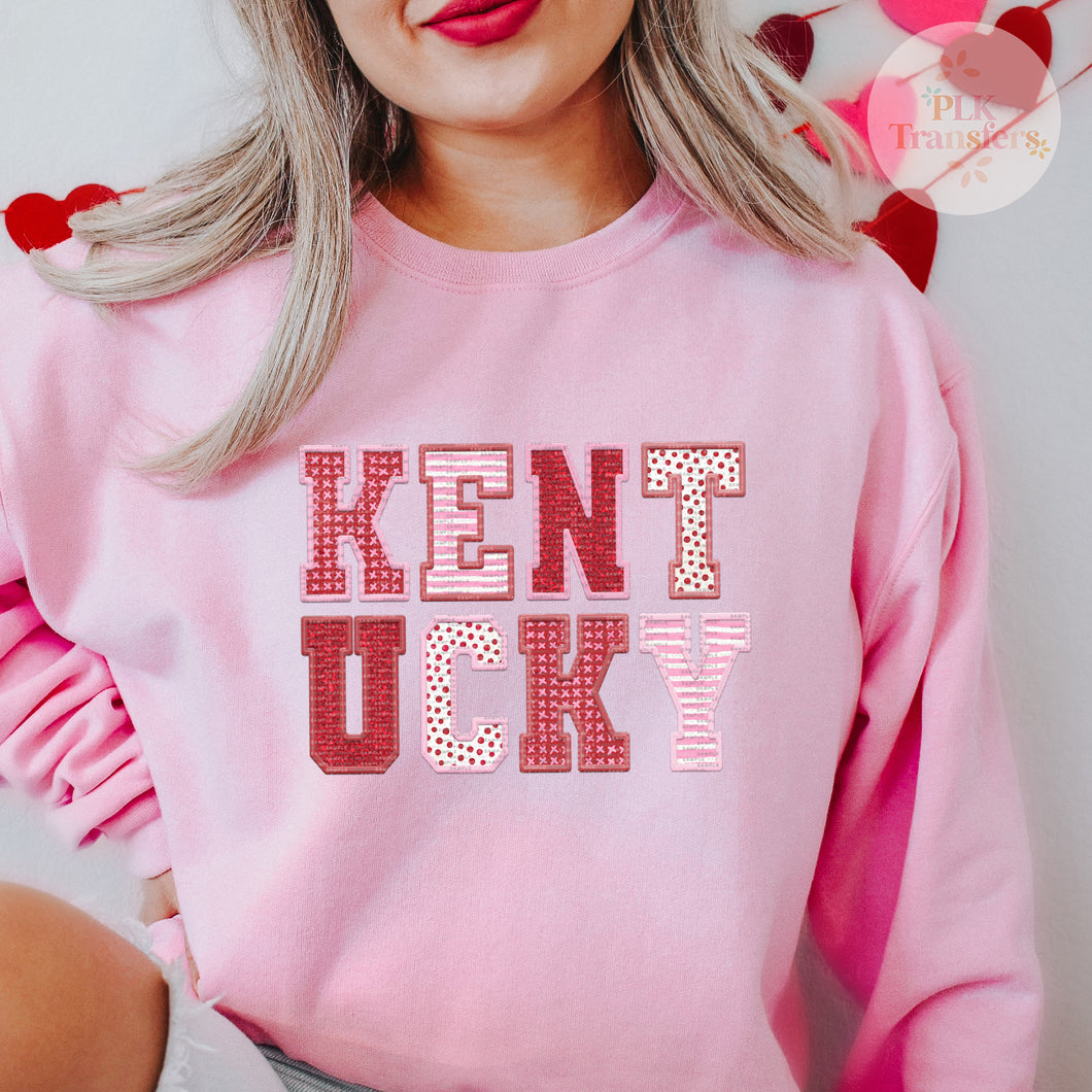 Kentucky, Faux Embroidery, Valentine's Day | DTF Print - COOL PEEL |