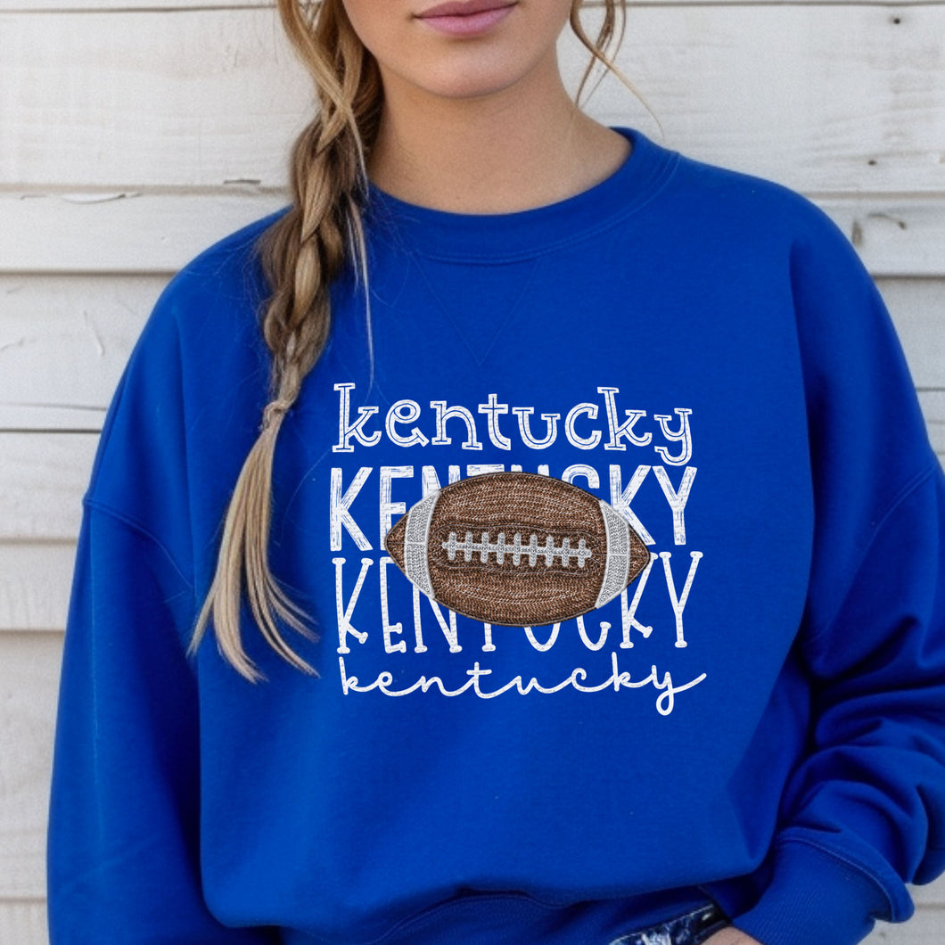 Kentucky, Sequin Football | DTF Print - COOL PEEL |