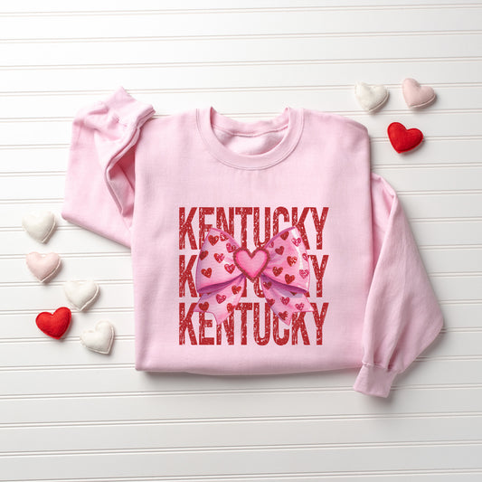 Kentucky, KY, Pink Bow, Valentine | DTF Print - COOL PEEL |