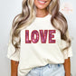 Faux Sequin, Love, Deep Red Color | DTF Print - COOL PEEL |