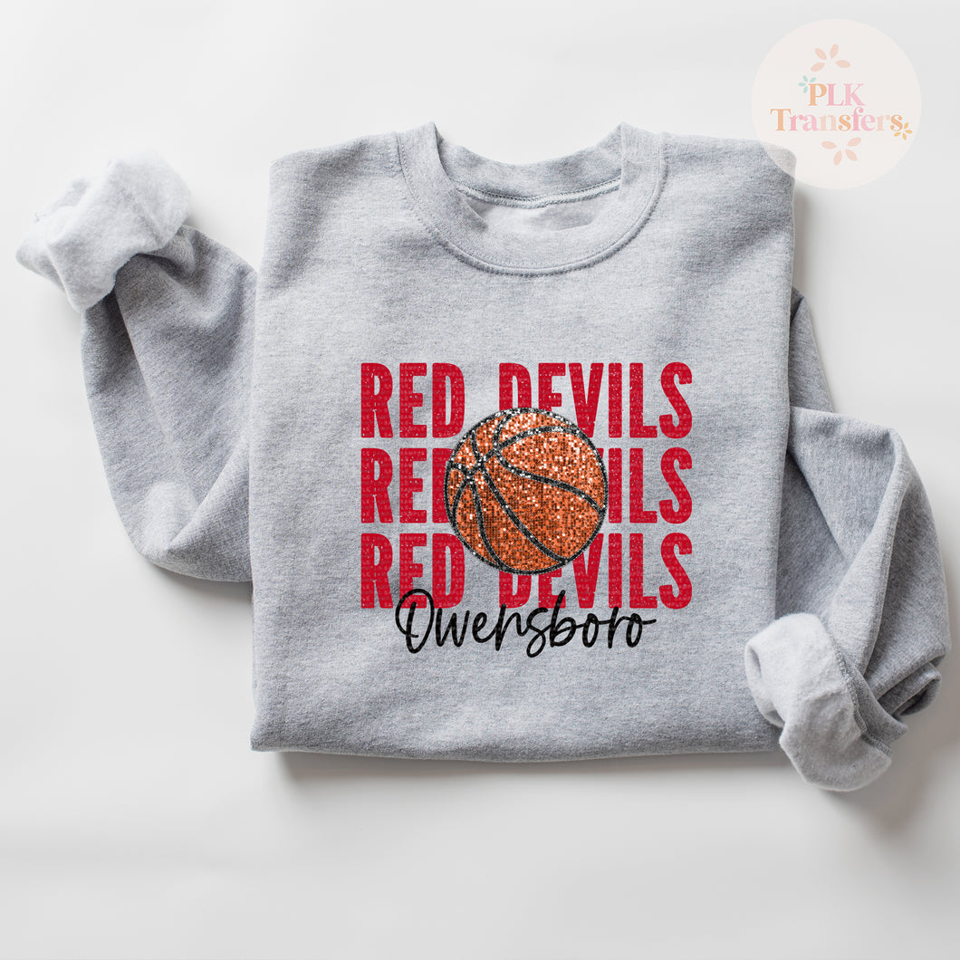 Owensboro Red Devils, Basketball, School Spirit | DTF Print | FULL COLOR