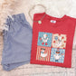 Cute Geese In Squares, USA | DTF Print - COOL PEEL |