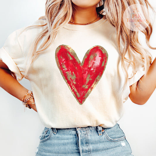 Blank Red Glitter Heart, Valentine's Day | DTF Print - COOL PEEL |