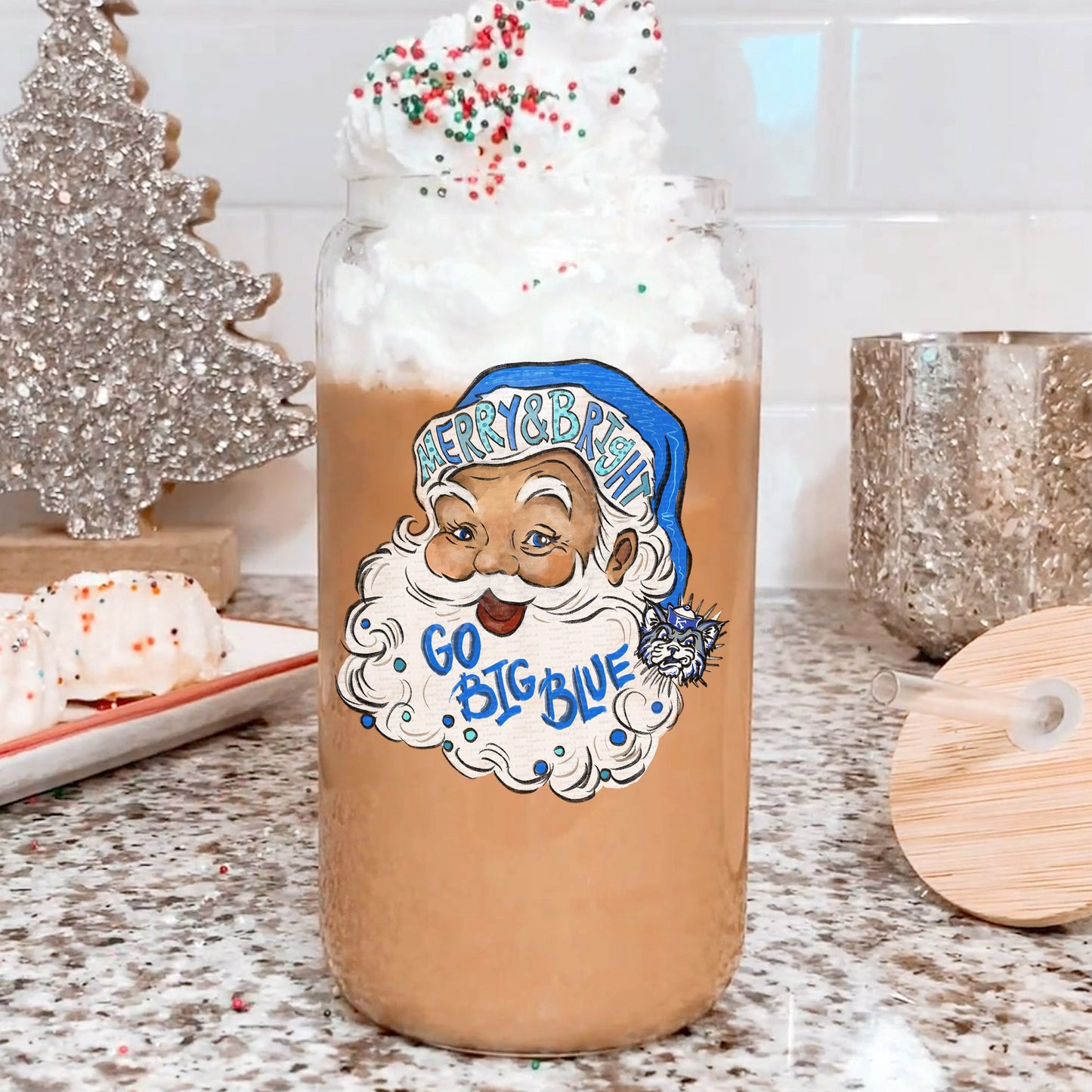 Merry & Bright KY Santa | UV DTF DECAL |