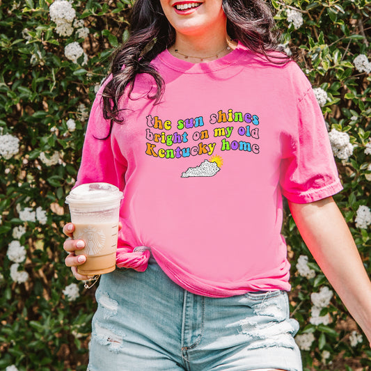 Colorful Letters, The Sun Shines Bright, Kentucky | DTF Print | Cool Peel |