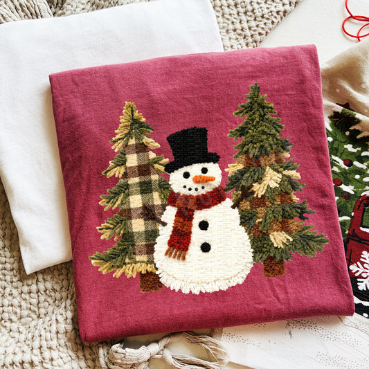 Snowman & Christmas Trees | DTF Print - COOL PEEL |