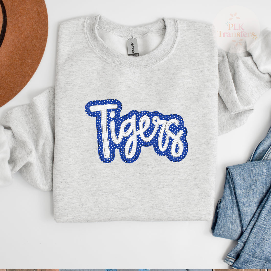 Tigers, Blue, School Spirit | DTF Print | FULL COLOR