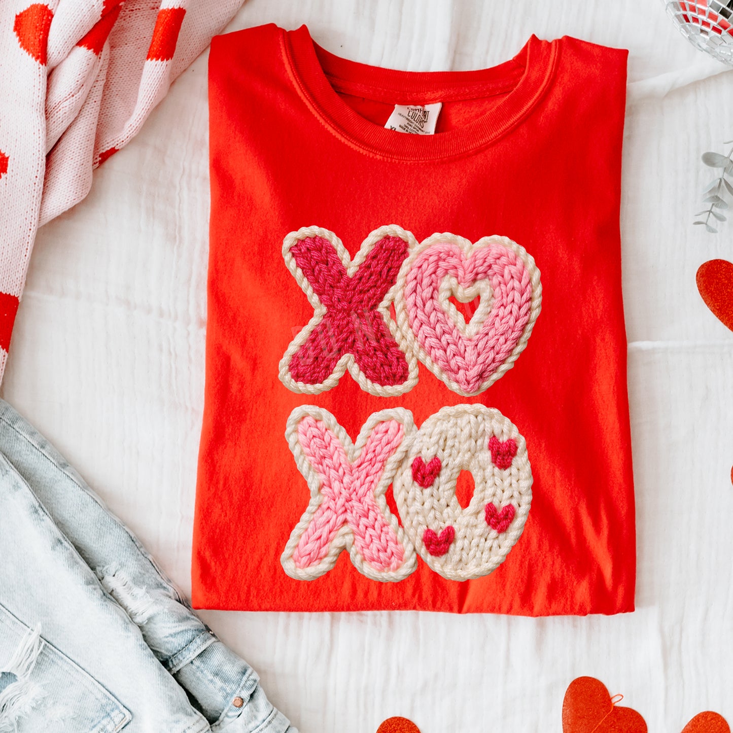 XOXO, Faux Yarn | DTF Print - COOL PEEL |