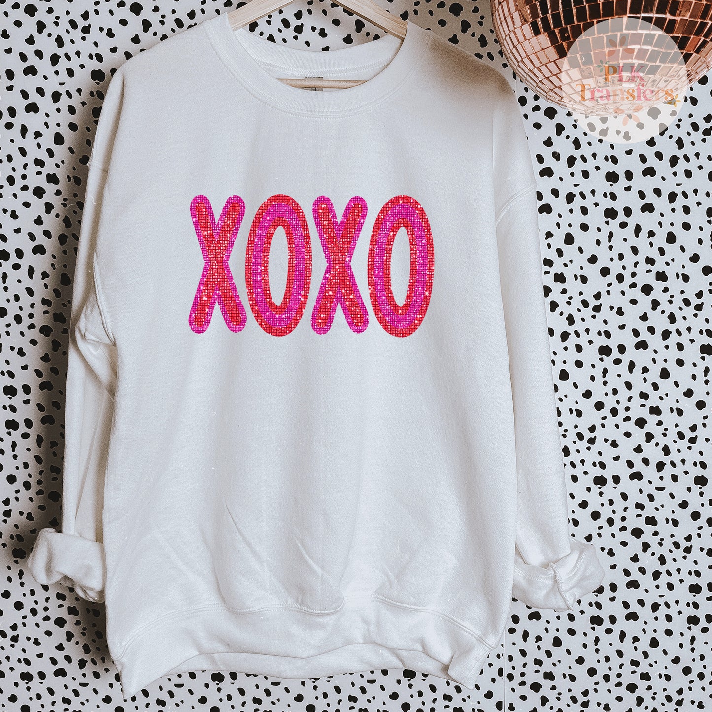 XOXO, Faux Sequin, Valentine's Day | DTF Print - COOL PEEL |