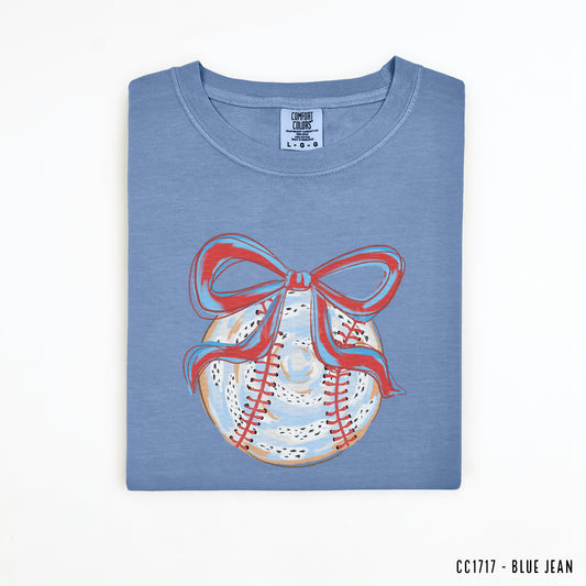 Painted Baseball With Bow | DTF Print - COOL PEEL |