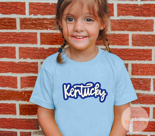 YOUTH, KY Script, Solid Blue | DTF PRINT | Cool Peel |