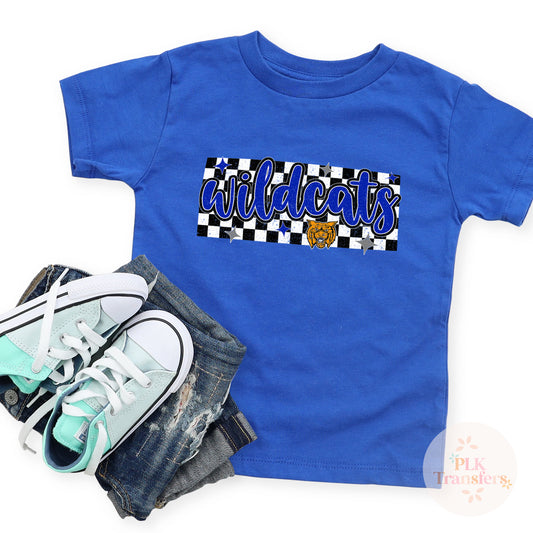 YOUTH, Wildcats, Checkered | DTF Print - COOL PEEL |