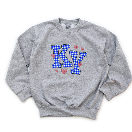 YOUTH, Blue Plaid, Kentucky, Hearts | DTF Print - COOL PEEL |