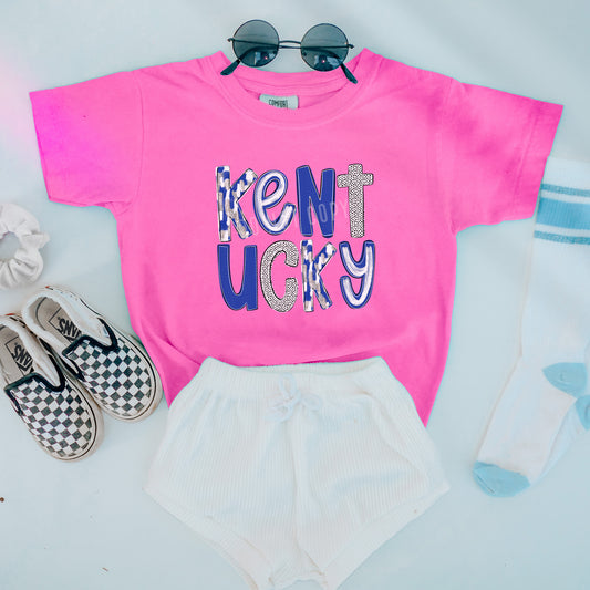 YOUTH, Kentucky, Blue Scribble Letters | DTF Print - COOL PEEL |