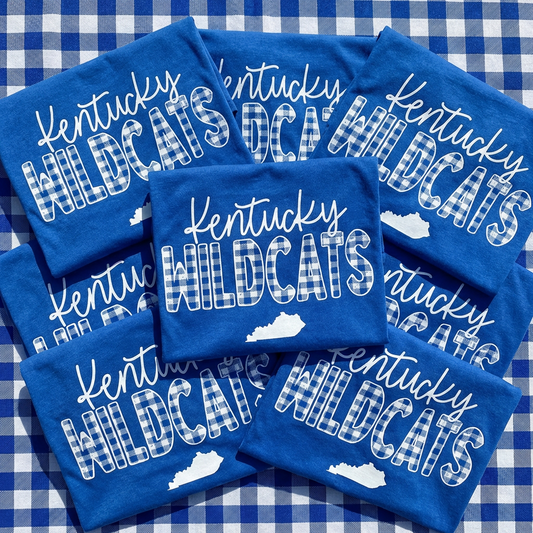 Kentucky Wildcats, Plaid | Screen Print Transfer | - SINGLE COLOR