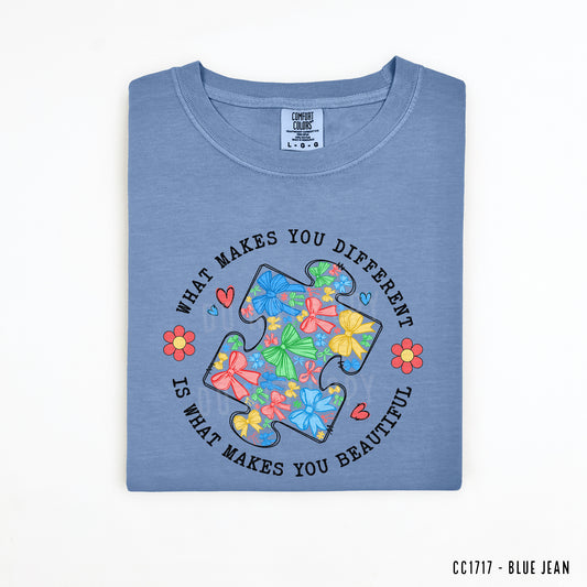 Autism Awareness, Big Puzzle Piece With Bows, Circle Shaped | DTF Print - COOL PEEL |