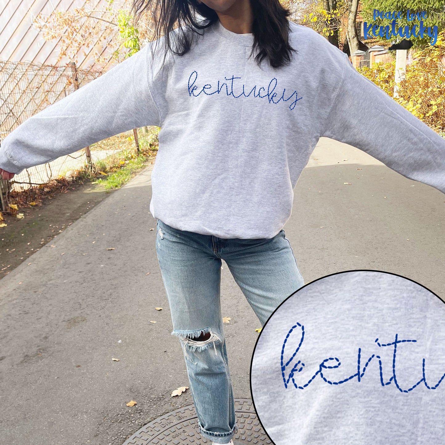 Kentucky, Faux Embroidery | Screen Print Transfer | - SINGLE COLOR (LOW HEAT)