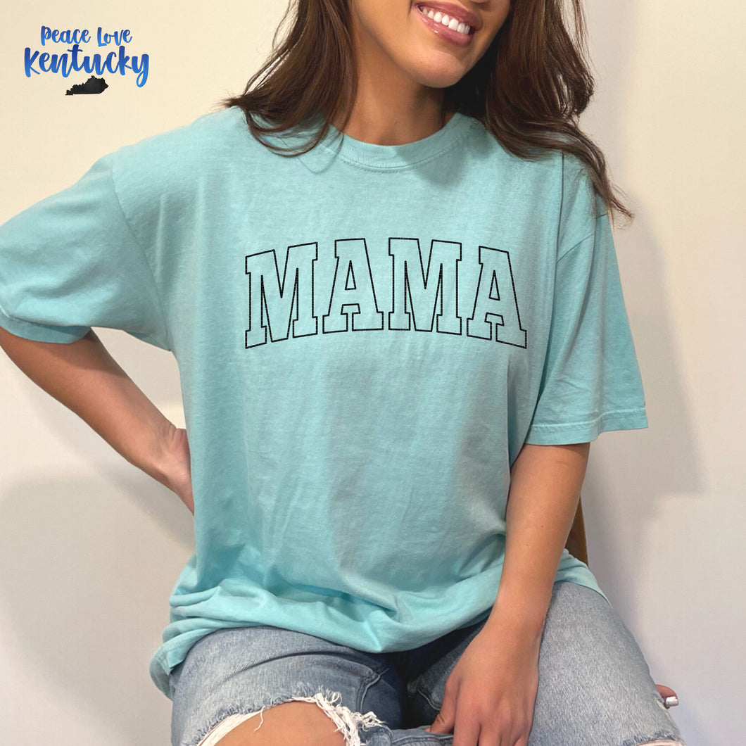 Mama Outline | Screen Print Transfer | - SINGLE COLOR (LOW HEAT)