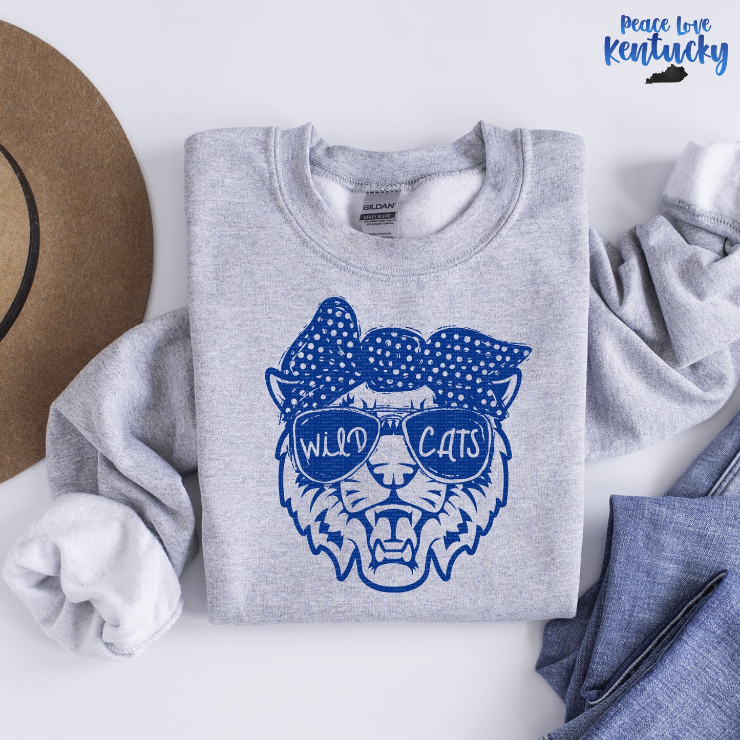 ADULT Wildcats, Mascot, Sunglasses  | Screen Print Transfer | - SINGLE COLOR (LOW HEAT)